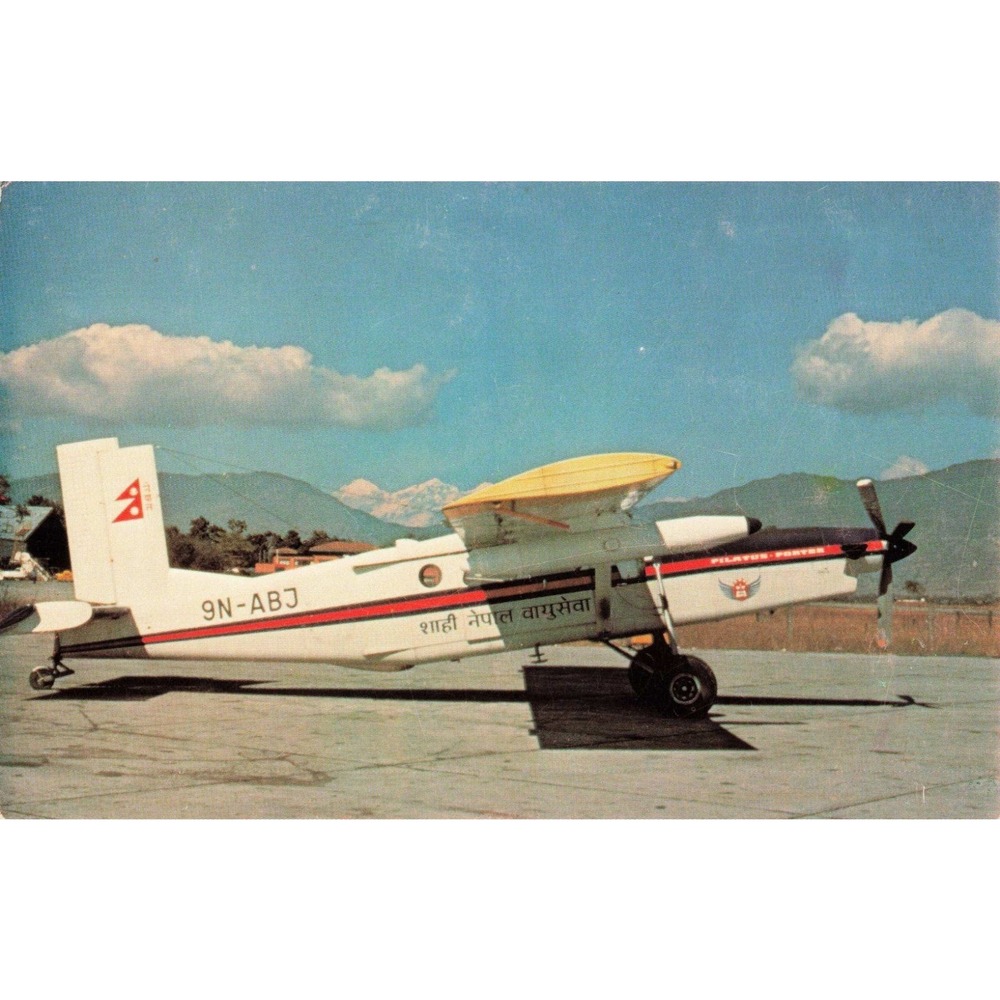 Royal Nepal Airlines Pilatus PC-6 B2-H2 Turbo Porter 9N-ABJ Vintage Postcard